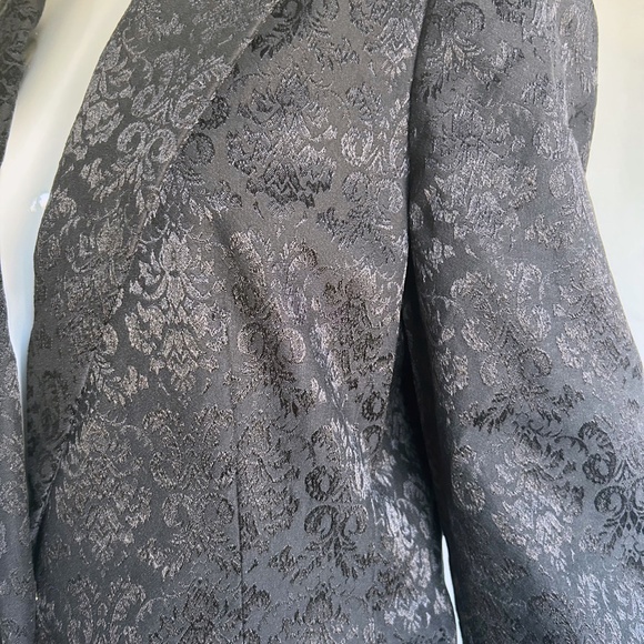 Dana Buchman Damask Black Long Sleeve Blazer Size 14 - Picture 6 of 13